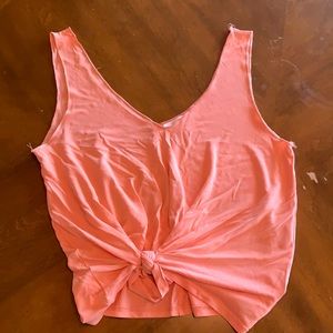 Crop top/tank top-orange/coral in color; size XS
